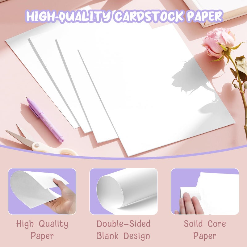 Aidunmis 40 Sheets White Cardstock Paper 8.5 x 11, Cardstock Printer Paper 8 1/2 x 11, Card Stock Paper 8.5 x 11 White, 200 GSM Construction Paper for DIY Cards, Greeting Cards, Invitations, Business Cards - Image 3
